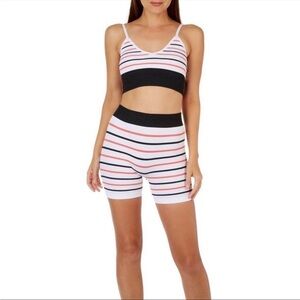 Nwt | Poof! New York Juniors 2 pc. Striped V Neck Cami & Short Set Size M/L